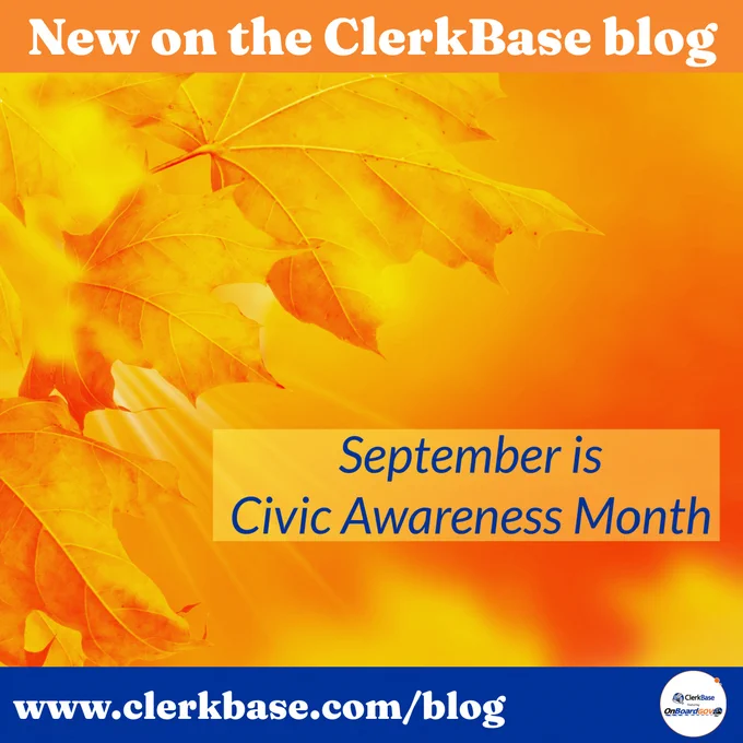 Now on the ClerkBase Blog: September is Civic Awareness Month