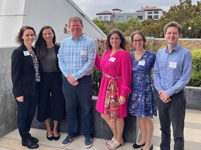6 Chicago-Kent Law faculty posing for a photo at IPSC under the California sun.