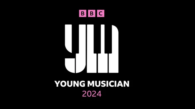 Logo for BBC Young Musician 2024, featuring a lowercase 'ym' in the shape of piano keys.  