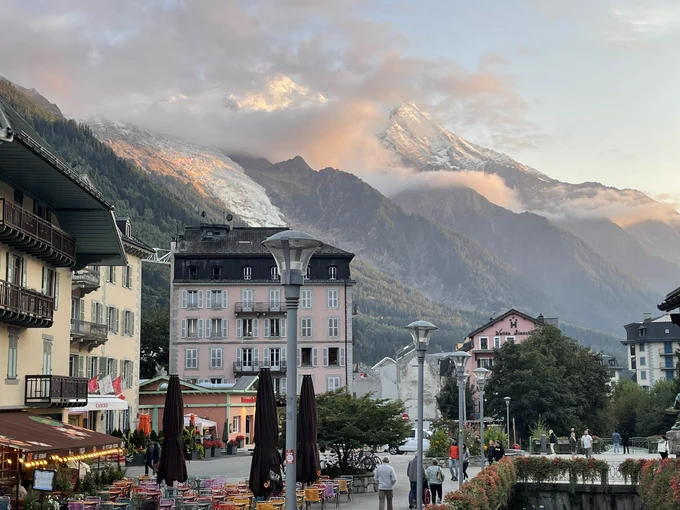 Chamonix town and Mont Blanc