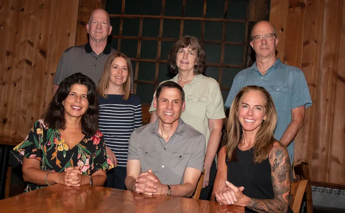 The project research team includes, front row from left: Loukia Sarroub, Alex Mason and Sarah Staples-Farmer. Back row from left: Randy Farmer, Natalie Koziol, Debbie Minter and Eric Buhs. (Kyleigh Skaggs, CYFS) 