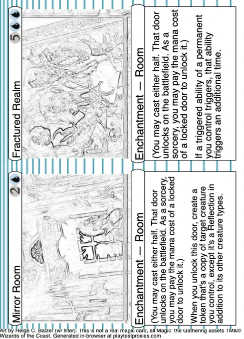 The card "Mirror room // fractured realm" as rendered by PlaytestProxies.com