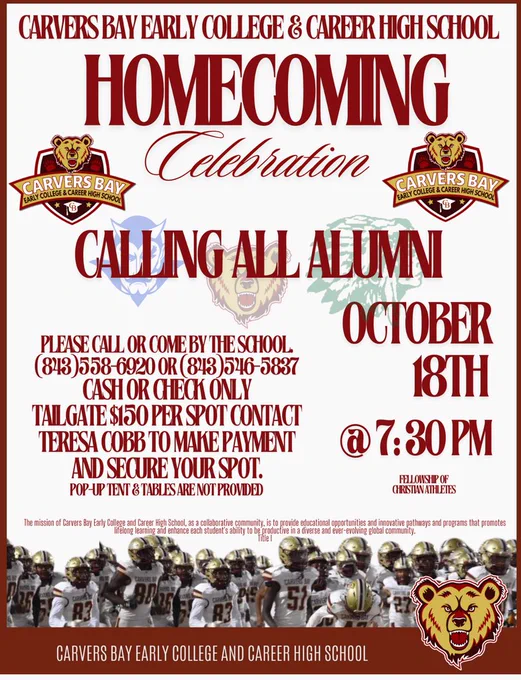 Alumni requested to attend homecoming Oct. 18 @ 7:30 PM