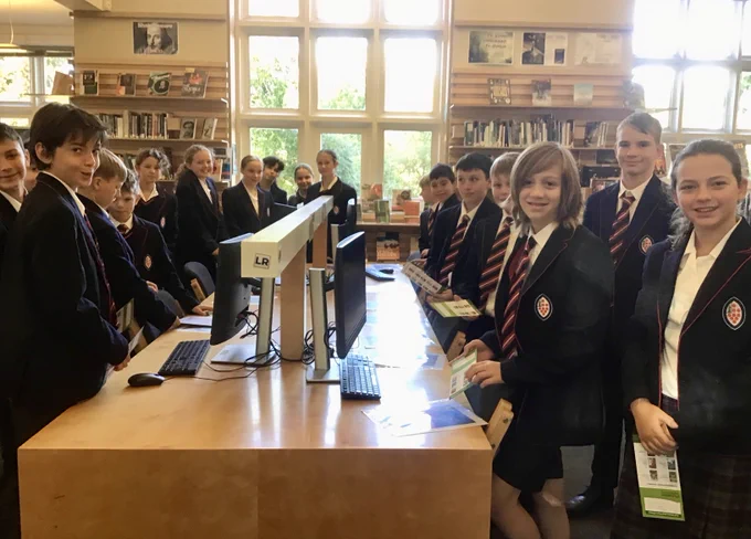 Pupils in the Library for a reading activity
