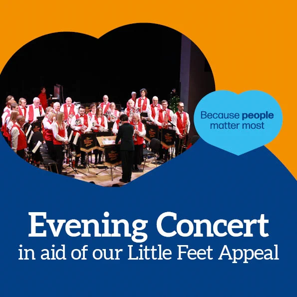 Picture of The Woburn Sands Band with text 'Evening Concert in aid of our Little Feet Appeal'