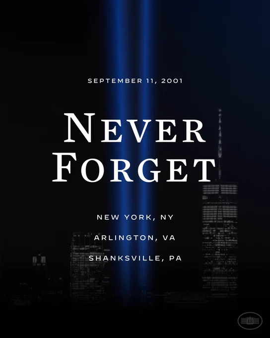 September 11, 2001

Never Forget

New York, NY
Arlington, VA
Shanksville, PA