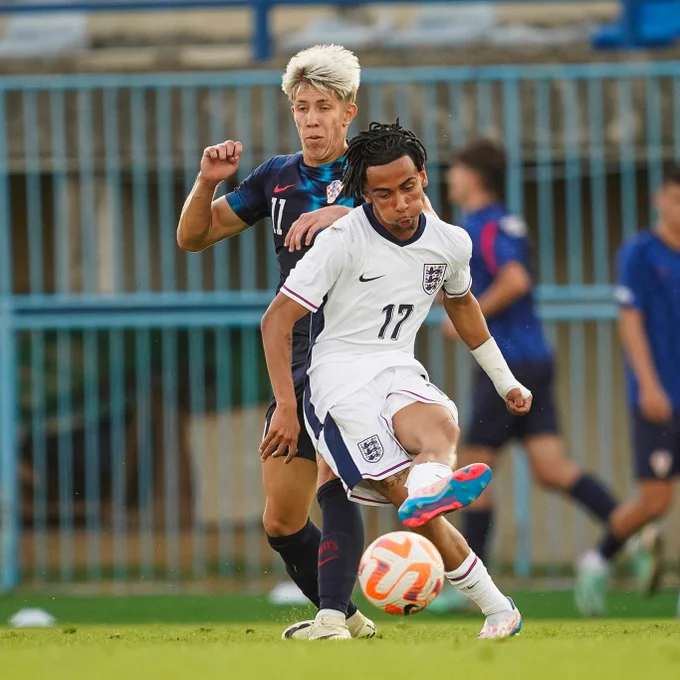 Romelle Donovan on the ball against Croatia.