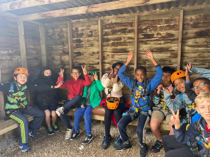 Ready for fun on the Zip wire.