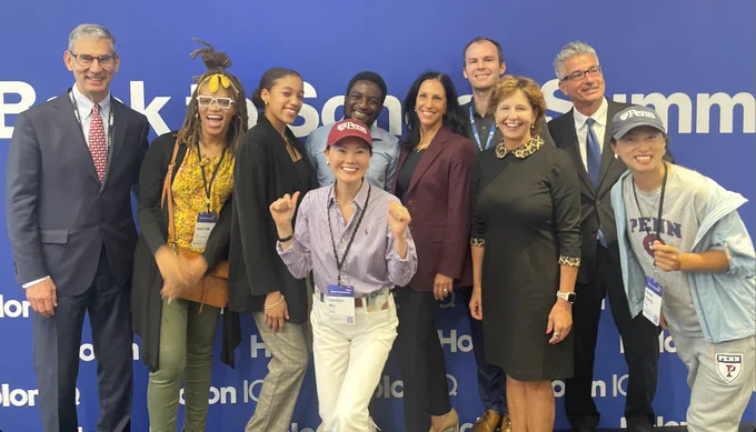 Education Entrepreneurship Cohort 11 Students pose with Penn GSE Catalyst team members - 
Michael Golden, Vice Dean of Innovative Programs and Partnerships, Catalyst @ Penn GSE
John Gamba, Director of Innovative Programs, Catalyst @ Penn GSE
Rita Ferrandino, Innovation Consultant, Catalyst @ Penn GSE