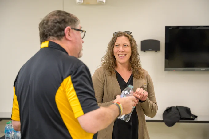 

Attendees of a reception held at the College of Veterinary Medicine.