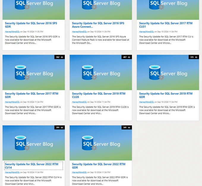 SQL Server Blog with Security Updates