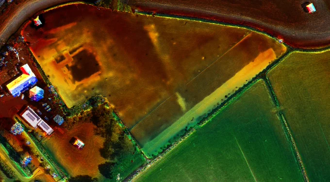 Combinatie van een EMI opname en het multispectrale beeld van de drone. | Bron: Saricon/UvA.