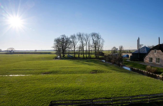 In het weiland laten lichte glooiingen zien waar het kasteel heeft gestaan. | Foto: Monumenten en Archeologie.