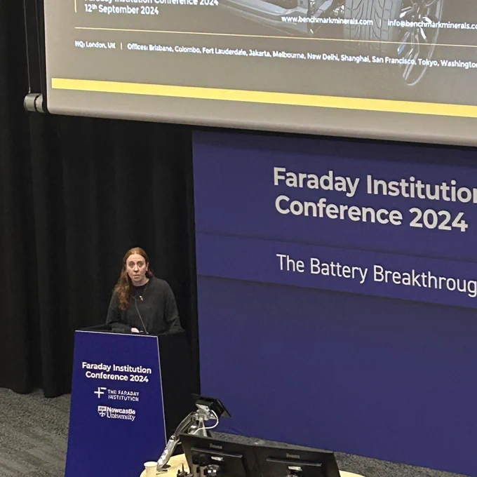 Sarah Colbourn giving a talk.