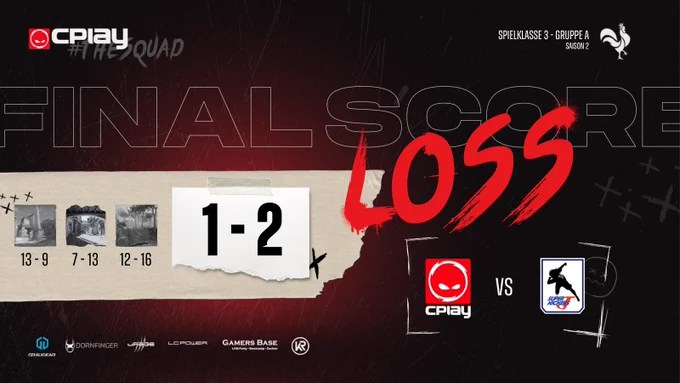 Final Score: CPLAY vs. Super Kickers; 1:2 Defeat; DACH CS Masters Saison 2 - Spielklasse 3 - Gruppe A - Spieltag 2