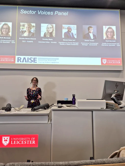 Claire Ashdown introduces the Sector Voice Panel in the University of Leicester 