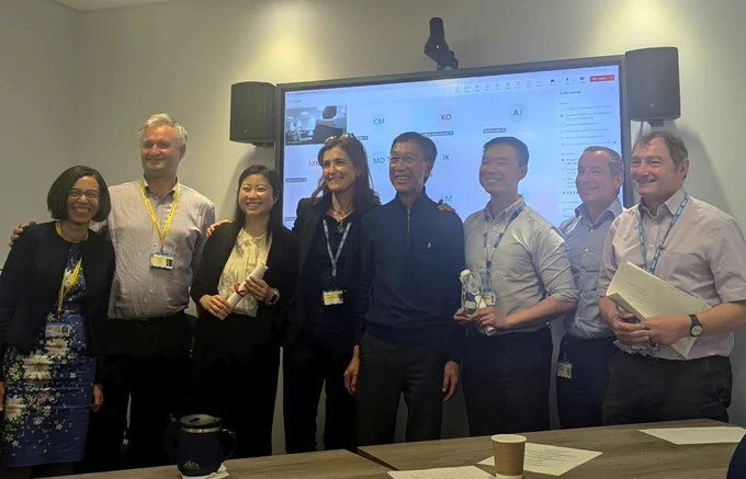 The panel of judges and the prize winners, with the head of our foundation