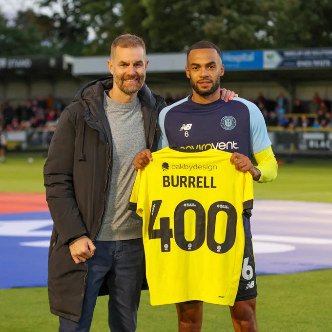 Warren Burrell holding his 400th appearance shirt 