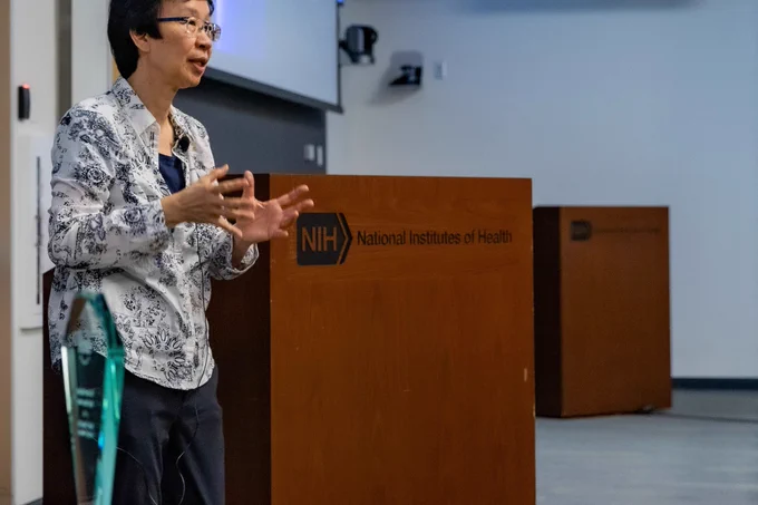 Rachel Wong speaking at National Institutes of Health
