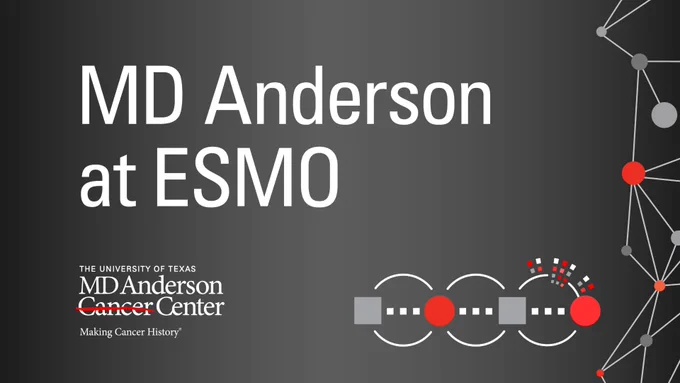 Graphic reads, "MD Anderson at ESMO".