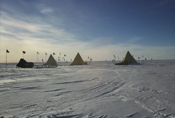 Byrd Camp, Antarctica, 1999. US International Trans Antarctic Scientific Expedition (ITASE).