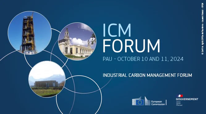 ICM Forum in Pau on 10 and 11 October 2024. Blue background and three photos on the left. 