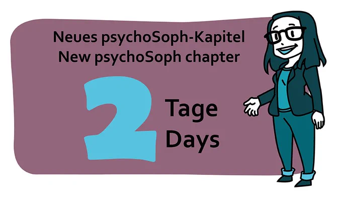 psychoSoph Countdown-Bild: Neuer psychosoph-Comic in 2 Tagen. Soph neben der 2. Sie steht daneben. 

psychoSoph countdown picture: new comic in 2 days. Soph next to the 2. She stays beside it.
