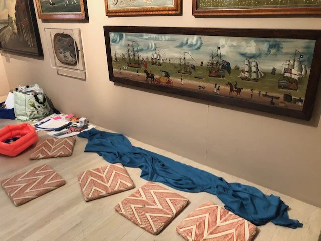 Home Ed group visit to Compton Verney in Warwickshire, set up for slow looking activity in the British Folk Art Collection