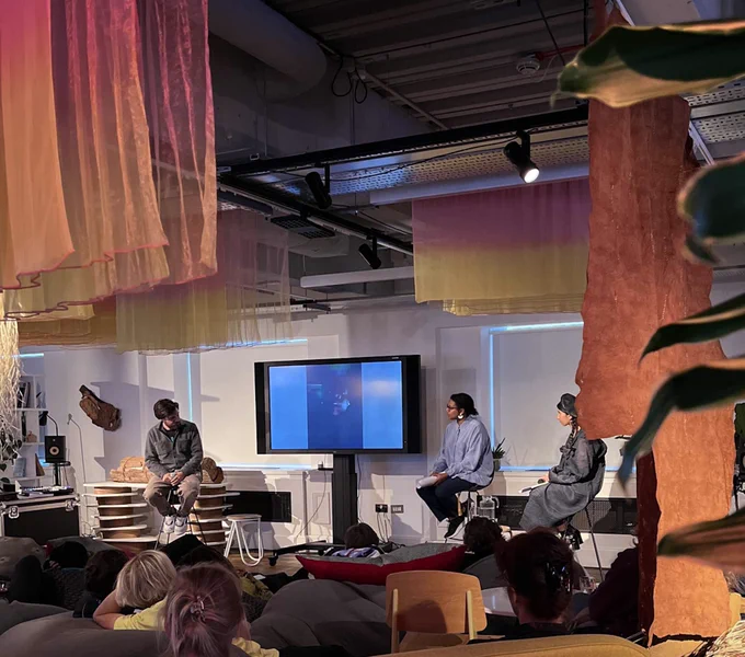  Image: Panel discussion at event featuring (from left) Ben Eaton (Invisible Flock), Sylvia Kokunda (ABEG) online, Samrawit Gougsa (MRG), Nabihah Iqbal.Courtesy of Invisible Flock. 