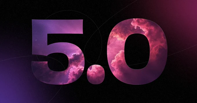 huge text with just "5.0" 
