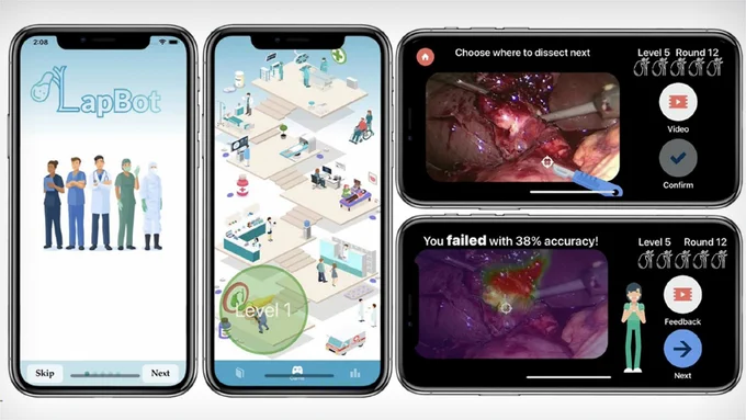 Screenshots of the mobile game user experience.