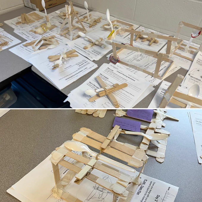 Student catapults