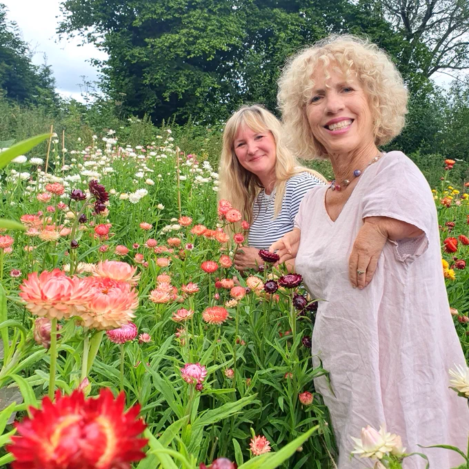 Sue Kent with floral artist Layla Robinson