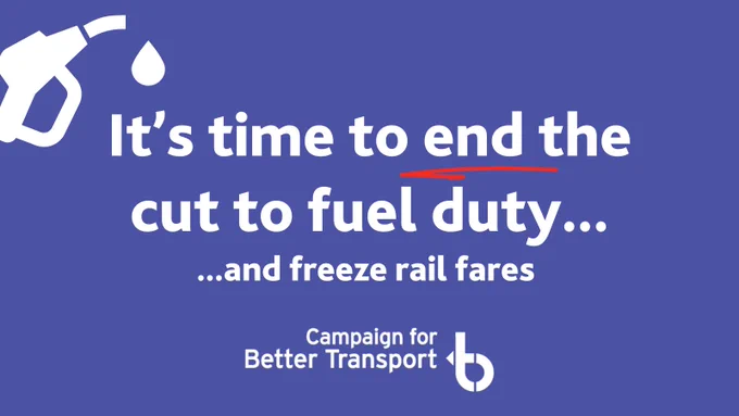 It's time to end the cut to fuel duty and freeze rail fares.