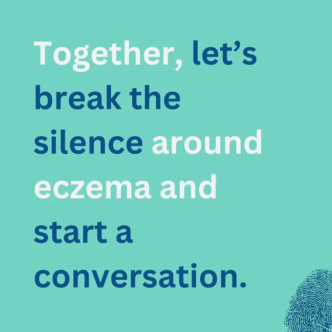 Text reads: Together, let's break the silence around eczema and start a conversation.