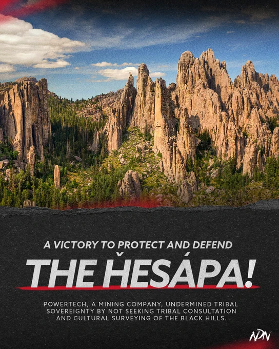 A VICTORY TO PROTECT AND DEFEND THE HESAPA!


POWERTECH, A MINING COMPANY, UNDERMINED TRIBAL SOVEREIGNTY BY NOT SEEKING TRIBAL CONSULTATION AND CULTURAL SURVEYING OF THE BLACK HILLS.
