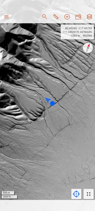Fault scarp in a digital elevation model 