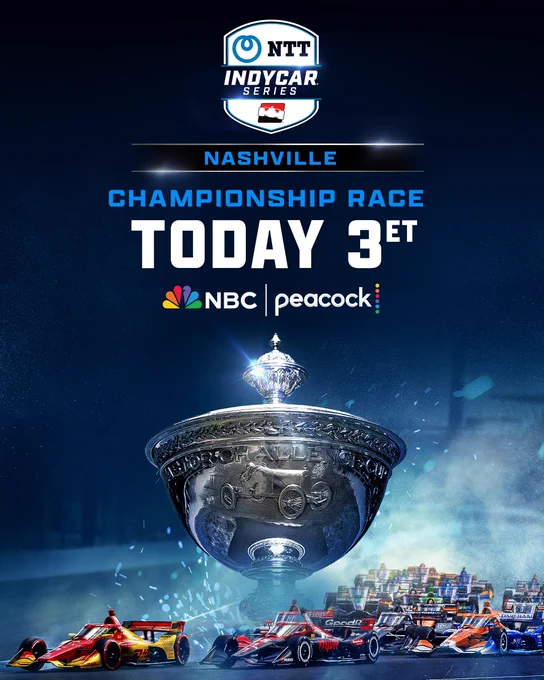 The NTT INDYCAR SERIES heads to Nashville Superspeedway for the championship finale today at 3ET on NBC and Peacock.