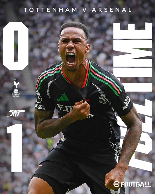 Full Time: Tottenham Hotspur 0-1 Arsenal