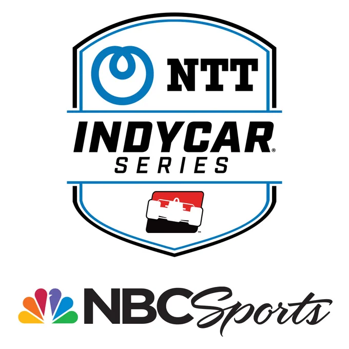 The NTT INDYCAR SERIES logo and NBC Sports logo.
