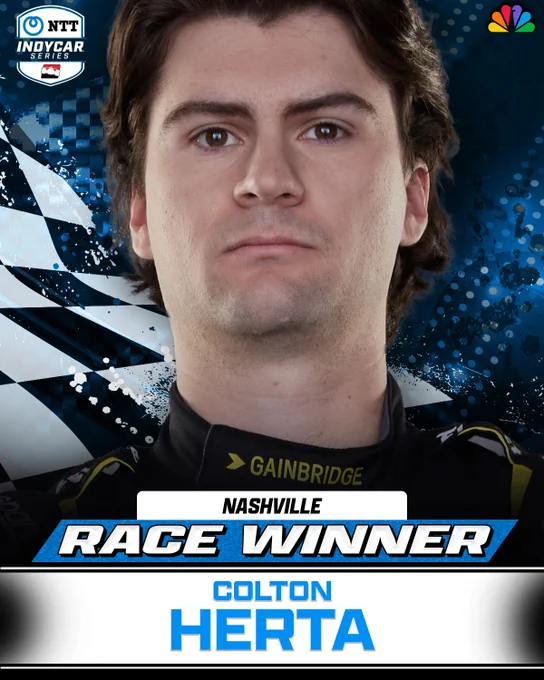 Colton Herta wins the NTT INDYCAR SERIES season finale at Nashville.