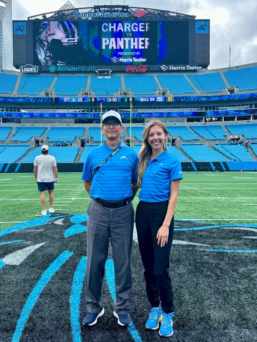 Dr. Vigil and Dr. Honsvall on duty with the LA Chargers for the Chargers VS Panthers game