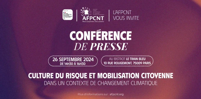 Christian Kert, Président de l’AFPCNT, a le plaisir de vous inviter à la conférence de presse sur le thème :
« LA CULTURE DU RISQUE ET LA MOBILISATION CITOYENNE DANS UN CONTEXTE DE CHANGEMENT CLIMATIQUE ».


Jean Jouzel, scientifique à l’origine de la première étude reliant la concentration de CO2 dans l’air au réchauffement climatique, partagera son expertise aux côtés de Christian Kert, président de l’AFPCNT et ancien député autour du sujet d’actualité du changement climatique et des risques naturels.
 vous aurez également l’occasion de découvrir, en avant-première, les chiffres clés de la nouvelle enquête nationale « Freins et leviers de l’implication citoyenne » réalisée par l’AFPCNT et l’Ifop en 2024.
Enfin, cette conférence permettra également d’évoquer la Journée Nationale de la Résilience du 13 octobre prochain qui réunira l’ensemble des acteurs impliqués dans la prévention des risques.

Pour s’inscrire : cliquez ici.