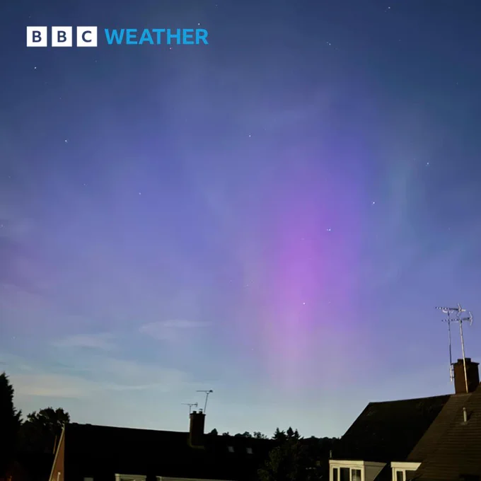 Natures northern lights display overnight in Belbroughton Worcestershire