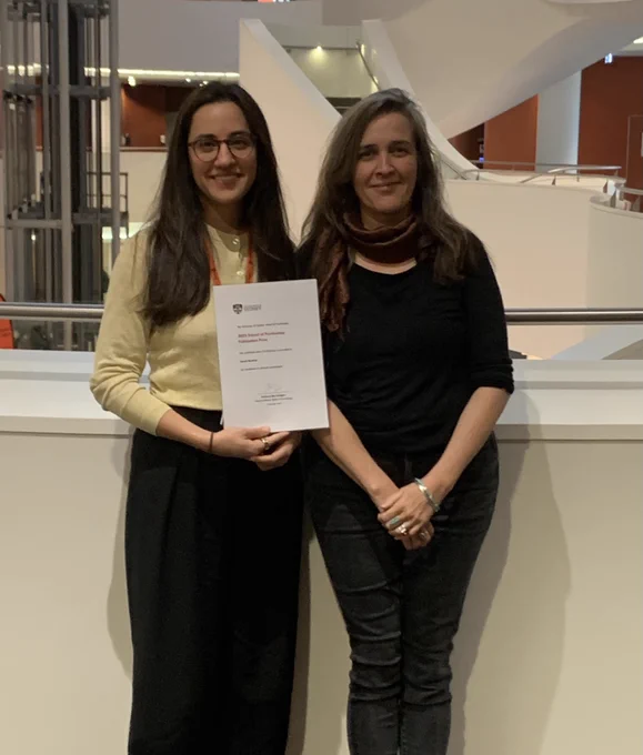 Dr Sarah Barakat and Kelly Dann PhD were presented with Awards at the University of Sydney School of Psychology Higher Degree Research Prize Ceremony last Friday.