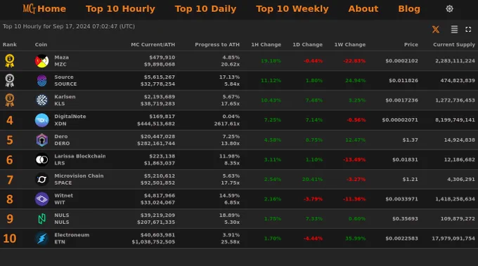 Top 10 Hourly Market Cap Gainers - Sep 17, 2024 07:02