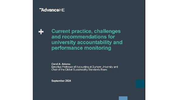 Report cover Current practice, challenges and recommendations for university accountability and performance monitoring