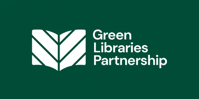Green Libraries Partnership logo green background