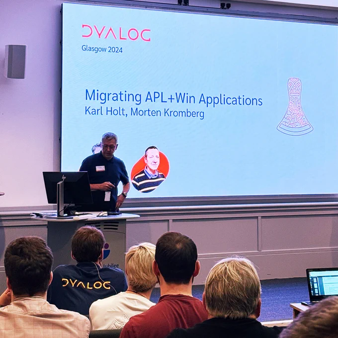 Morten Kromberg presenting at Dyalog '24
