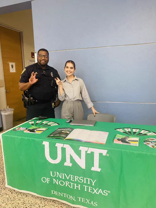 Cpl. Norwood connected with UNT at the Career Fair at El Centro today.